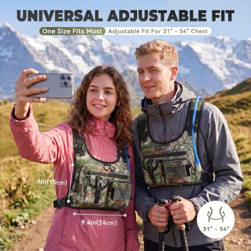 Criuage USA Patent Running Hydration Vest Backpack, Lightweight Chest Pack with 2.0L Water Bladder Bag Daypack for Hiking Running Cycling Race Marathon for Women Men - color: Cagreen