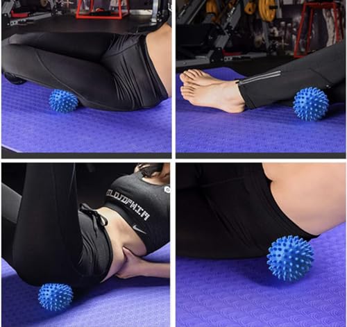 Massage Balls for Feet, Back, Hands, Muscles- Firm Medium, and Soft Spiked Massagers for Plantar Fascitis, Exercise, Neuro-Balance, Physical Therapy, 9cm/7.5cm/6.5cm