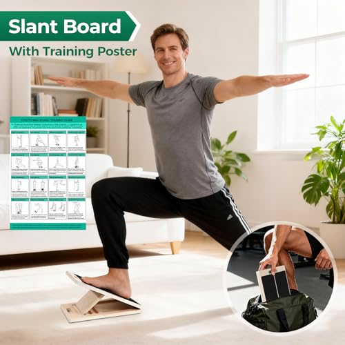 Slant Board, Wooden Calf Stretch Board, Slant Boards for Exercise