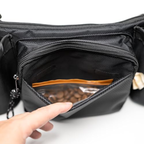 Dog Walking Waist Pack with 2 Water Bottle Holders, 2 D-Rings, Fanny Pack for Walking Running Hiking