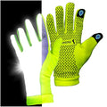 ReflecToes Reflective Winter Running Gloves, Hi Vis Neon Traffic Gloves Men - color: Yellow, size: X-Large