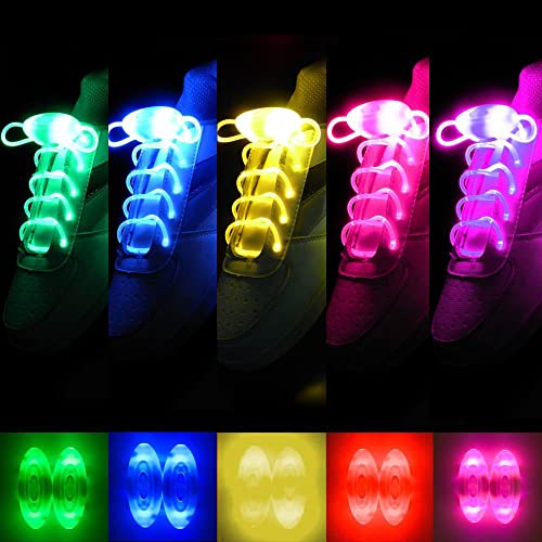 5 Pairs Light Up Shoe Laces Strings LED Shoelaces Casual Sneaker Waterproof
