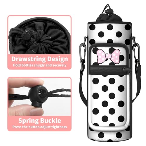 Water Bottle Holder with Strap, 18-32oz Water Bottle Carrier Sling Bag - color: Bow