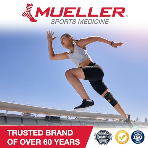 MUELLER Sports Medicine Adjustable Knee Brace, Knee Support for Arthritis Pain, Knee Sprains, ACL, MCL Joint Instability & Injury Recovery, Compression Stabilizer for Walking, Running, Sports & Daily Activities, One Size Fits Most