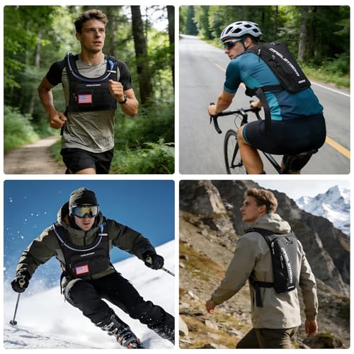 Maelstrom Hydration Running Vest with 2L Water Bladder for Men Women - color: Black