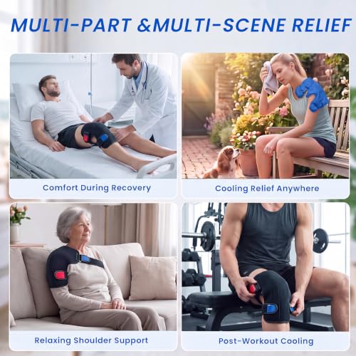 Extra Large 3D Knee Ice Pack Wrap, 2-in-1 Reusable Gel Hot & Cold Pack - size: XL
