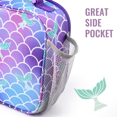 Genteen Kids Insulated Lunch Box for Boys Girls,Back to School,Office - color: P-1pk Mermaid