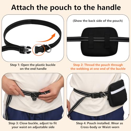 Triple Handle Bungee No Pull Dog Leash, Lavender 6.23-8.53FT - color: Lavender