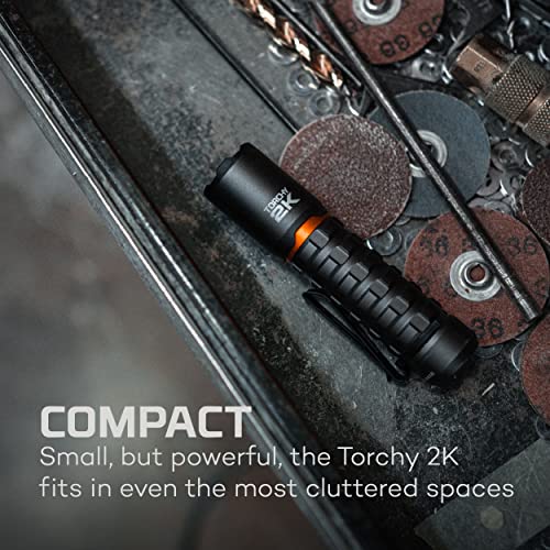NEBO Torchy 2K Rechargeable Pocket Flashlight | 2000 Lumen Rechargeable Pocket Flashlight, 5 LED Light Modes, Water & Impact Resistant for Camping, Hunting, Hiking - color: 2000 Lumen-Gray
