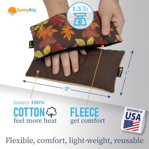 SunnyBay Heating Pad, Neck and Shoulder Wrap, 6x11 inch, Leaves - color: Pack of 2 - Leaves