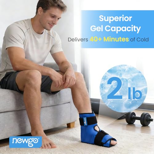 NEWGO Foot Ice Pack Wrap – Cold Compression for Plantar Fasciitis, Blue - color: Blue-1 Pack