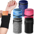 Honoson 5 Pcs Wrist Wallet Women Men Wristband Zipper - color: Dark Colors