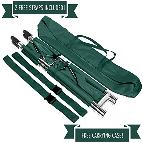 Folding Stretcher Made from Top Grade Aluminum Alloy Gurney Stretcher with Heavy Duty Handles Medical Stretcher with Rubber Feet Portable Stretcher for Patient Transport (Green) - color: Green Sage
