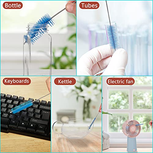 CiaraQ Bottle Cleaning Brushes, 8 Inch Nylon Tube Brush Set - color: Blue, size: 8.0 Inch (10pcs)