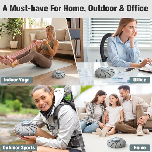Ice Packs for Injuries Reusable, 3 Sizes, Gray - color: Gray