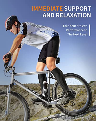 CAMBIVO Calf Compression Sleeve 3 Pairs Footless Compression Socks Running - color: Gray, size: XX-Large