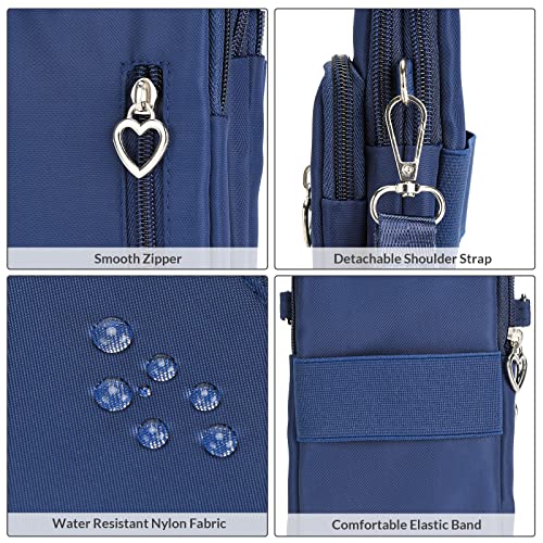 Women Cell Phone Purse Wristband Sport Armband Wallet Travel Crossbody Cell Phone Purse for Galaxy S10 Plus S9 Plus A50 A7 J7,OnePlus 6T,HTC U12 (Blue) - color: Blue