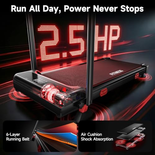 RHYTHM FUN 16% Incline Walking Pad Treadmill with Handles, 6.2MPH, Foldable