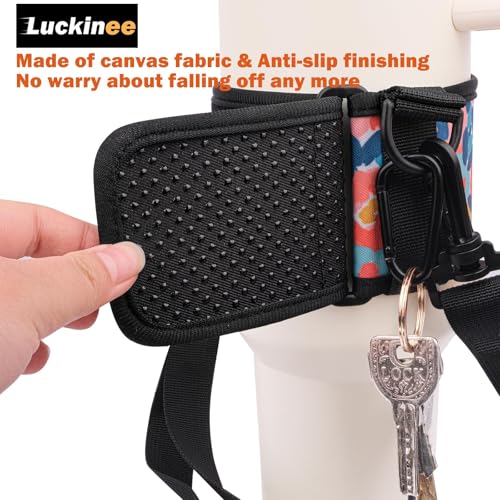 LUCKINEE Tumbler Holder with Strap Water Bottle Holder with Strap Handle - color: Black