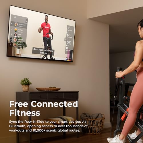 Sunny Health & Fitness Row-N-Ride Trainer for Full-Body Home Exercise