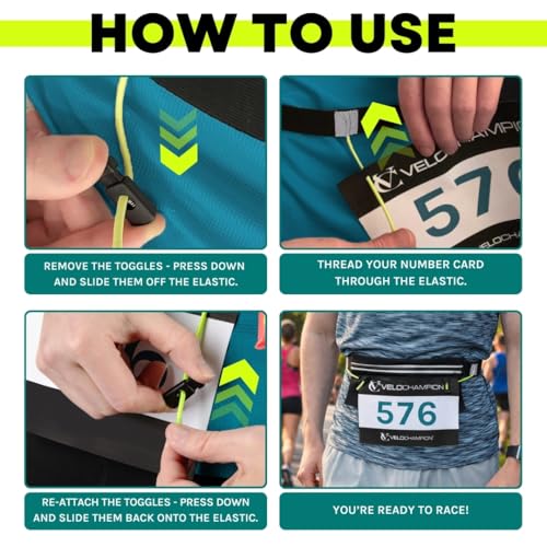 VeloChampion Reflective Triathlon Running Number Belt with Fanny Pack
