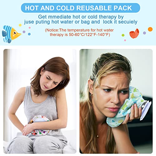 Nuanchu 3 Pcs Reusable Ice Bags for Injuries Hot Cold Pack, Cute - style: Cute