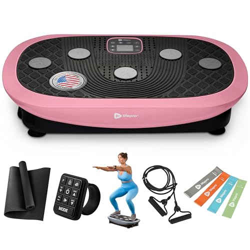 Lifepro Rumblex 4D Vibration Plate Exercise Machine with 7 Training Modes - color: Pink, size: Plus