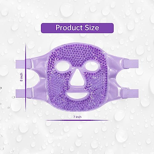 ZNÖCUETÖD Face Ice Mask Facial Ice Packs Gel Hot Cold Compress for Women - color: Purple