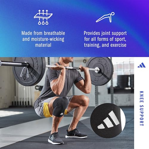 adidas Knee Support Sleeve - Knee Sleeve for Support, Training, and Competitions - Ergonomic Design, Elastic Nylon Blend - Durable and Breathable - For all Fitness Levels - X-Large - size: X-Large, style: adidas Knee Support