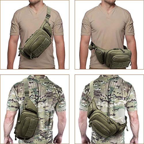 Tactical CCW Fanny Pack for Men Women, Concealed Carry Fanny Pack - color: Army Green