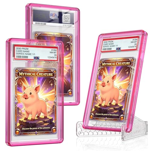 For PSA Graded Card Slab Protector Case Pink - color: Pink