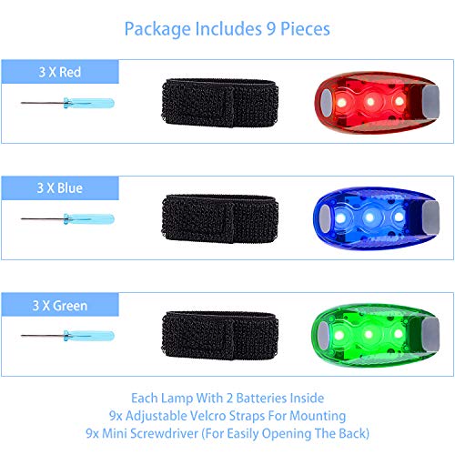 12 Pack Led Safety Light, Safety Light, High Visibility Strobe Running Lights Used for Bicycle, Walking Etc. Clip-On Running Lights Clip to Clothes Strap to Wrist, Bike Or Anywhere - color: Red
