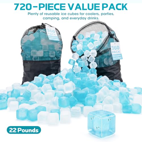 720-Pack Reusable Ice Cubes for Coolers & Drinks Refreezable 22 lb