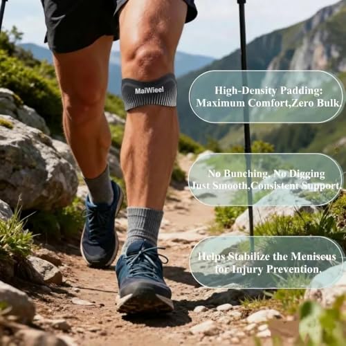 2 PCS Black Patellar Tendon Support Strap for Knee Pain Relief - color: Black