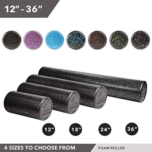 High-Density Foam Roller - color: Blue Speckled, size: 24"
