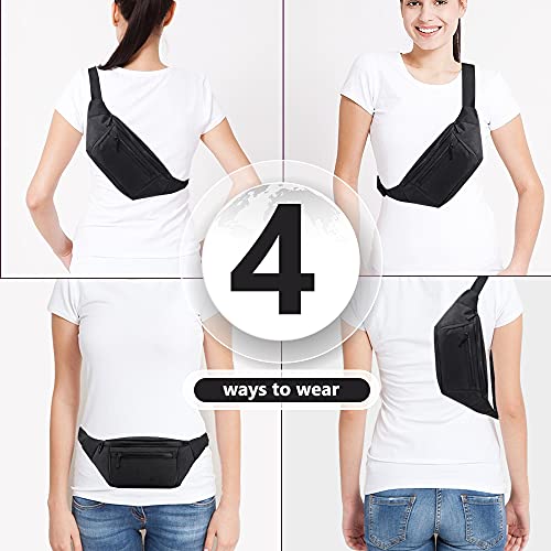 AIKENDO Fanny Pack for Men Women, Crossbody Waist Bag Pack Phone Bag - color: Black