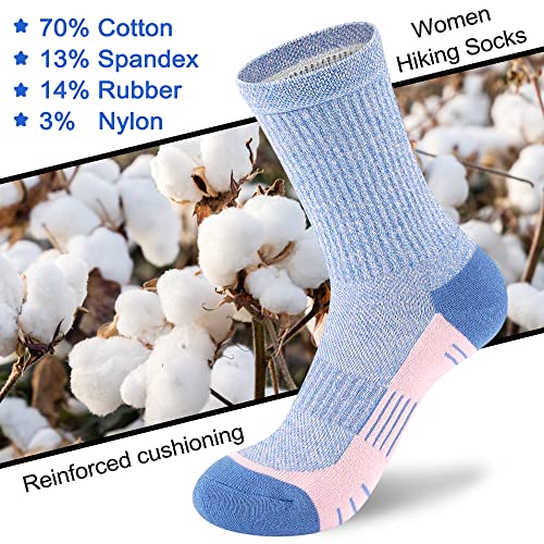 cuangya Women Crew Socks Athletic Cushioned Running Hiking 3-5 Pairs - color: 5 Pairs Ice Cream, size: 8-10