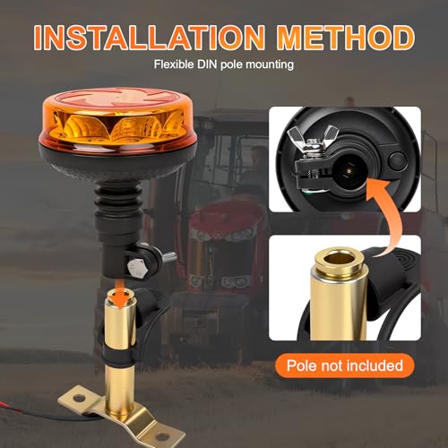 Amber LED Rotating Beacon Light 6 Flashing Modes Warning Light - color: Style 4