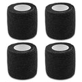 Self-Adherent Grip Tape Wrap - Lyuxzad 4 Pack Cohesive Bandage Wrap 2" x 5 Yards Machine Wrap Cover Elastic Bandage Rolls Self Adhesive Tape Strong Sports Tape Black Bandage Rolls Athletic Tape - size: 4pcs