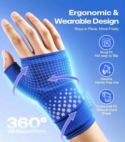 Thumb & Wrist Hot Cold Ice Pack Wrap, Fits Either Hand, Size M - size: M
