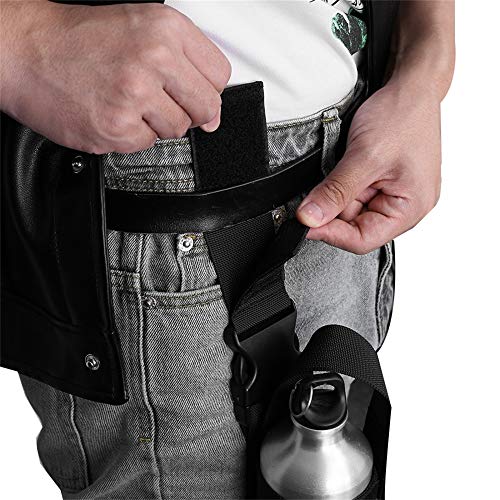 Drop Leg Water Bottle Holster, Pepper Spray Holder Adjustable Thigh Pepper Spray Pouch Open Top Thigh Pouch for Left/Right Leg - color: Black