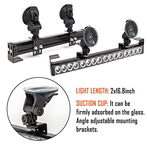 Amber 2 in 1 Emergency Strobe Light Bar 21 Flash Patterns - color: Amber