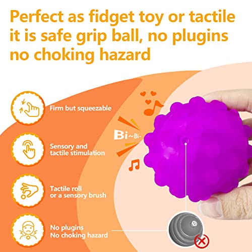 Baby Balls, 4 Pack Textured Multi Ball Set for Babies 3 Months+ - color: Vibrant Easy-Grip Balls