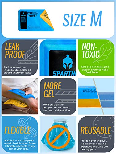 Sparthos Reusable Hot Cold Gel Ice Pack, Pain Relief - Medium (Pack of 1) - size: Medium, style: Pack of 1