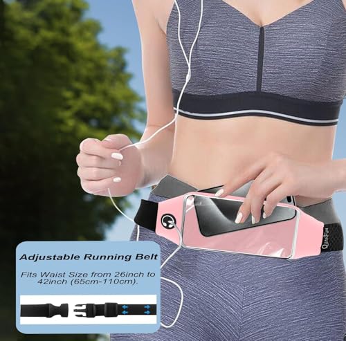 Running Belt,Fanny Pack Fits Phones UP to 6.5" for Women Men,Pink - color: Pink