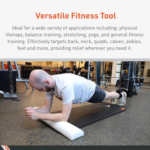 BodySport Half Foam Roller, 6 x 12 in - Half-Round Foam Roller for Stretching, Balance, Positioning and Physical Therapy Exercises - size: Half 6 x 12 in