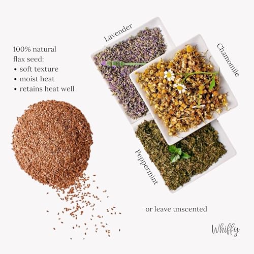 Microwave Heating Pad for Neck & Shoulders, Heated Wrap, Hot & Cold Pack, Flax Seed, Scented Unscented, Reusable Heat Therapy, Microwavable Bean Bag, 5" x 23" (Mushroom, Chamomile & Peppermint) - color: Mushroom