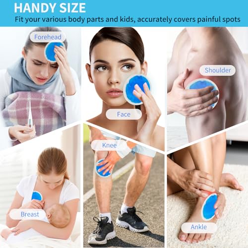 24 Pack Small Ice Packs for Injuries Reusable,Hot & Cold Gel Ice Packs for Face,Eyes,Neck,Teeth,Foot,Headache,Allergies,Shoulder Pain Relief,Warm & Cold Compress for Boo Boos,Students(24Green)