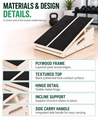 Wooden Slant Board for Calf Stretching, Calf Stretch Board, 500 lb Capacity