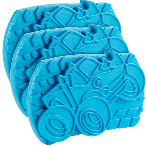 Kids Hard Ice Packs 3 Pack, Slim Reusable Freezer Packs for Lunch Boxes - color: Monster Truck Blue